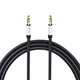 1M Pro Black 3.5Mm Jack Male To Male Stereo Audio Cable Lead Gold Aux Headphone - 1pc